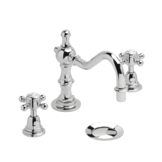 Heritage Hartlebury 3-Hole Swivel Spout Basin Mixer Tap with Pop Up Waste - Chrome