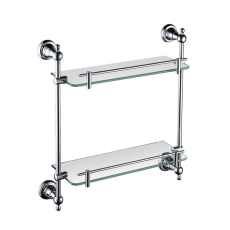 Heritage Holborn Double Glass Shelf - Chrome