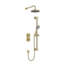 Heritage Salcombe Dual Concealed Mixer Shower with Shower Kit + Fixed Head - Brushed Brass