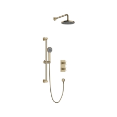 Heritage Salcombe Dual Concealed Mixer Shower with Shower Kit + Fixed Head - Brushed Brass