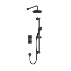 Heritage Salcombe Dual Concealed Mixer Shower with Shower Kit + Fixed Head - Matt Black