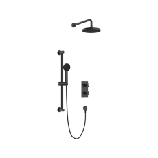 Heritage Salcombe Dual Concealed Mixer Shower with Shower Kit + Fixed Head - Matt Black