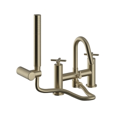 Heritage Salcombe Bath Shower Mixer Tap - Brushed Brass