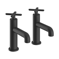 Heritage Salcombe Basin Taps Pair - Matt Black