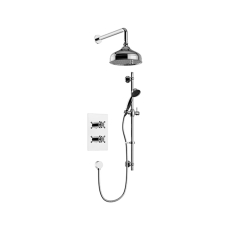 Heritage Trinity Dual Concealed Mixer Shower with Shower Kit + Fixed Head - Chrome