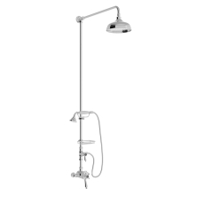 Heritage Trinity Exposed Mixer Shower with Fixed Riser Kit & Diverter to Handset - Chrome