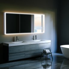HiB Qubic 120 Triple Door LED Bathroom Cabinet 700mm H x 1200mm W x 129mm D
