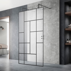 Hudson Reed Abstract Freestanding 1950mm Wet Room Glass Shower Screen