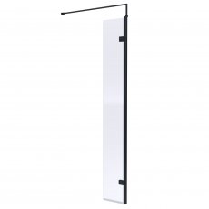 Hudson Reed Black Wet Room Swing Panel 1950mm High x 300mm Wide - 8mm Glass