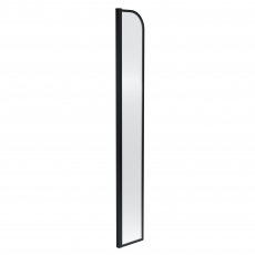Hudson Reed Arched Wet Room Return Panel 1560mm High x 230mm Wide 8mm Glass - Matt Black