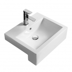 Hudson Reed Semi Recessed Basin 530mm Wide - 1 Tap Hole