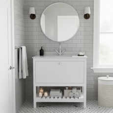 Hudson Reed Bexley 800mm Floor Standing Vanity Unit with Marble Top Basin