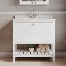 Hudson Reed Bexley 800mm Floor Standing Vanity Unit with Marble Top Basin