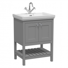 Hudson Reed Bexley Floor Standing Vanity Unit with 1TH Basin 600mm Wide - Cool Grey