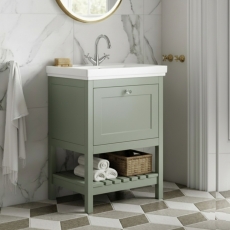 Hudson Reed Bexley 500mm Floor Standing Vanity Unit with Fireclay Basin