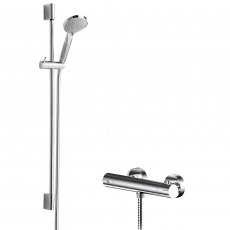 Hudson Reed Binsey Thermostatic Bar Shower Valve with Slimline Slider Rail Kit - Chrome