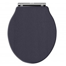 Hudson Reed Chancery Soft Close Toilet Seat Chrome Hinges - Twilight Blue
