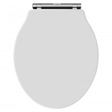 Hudson Reed Chancery Soft Close Toilet Seat Chrome Hinges - White