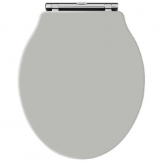 Hudson Reed Chancery Soft Close Toilet Seat Stone Grey Chrome Hinges