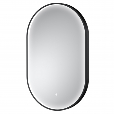 Hudson Reed Columba Black Framed Bathroom Mirror with Touch Sensor 800mm H x 500mm W