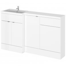 Hudson Reed Fusion LH Combination Unit with 500mm WC Unit - 1500mm Wide - Gloss White