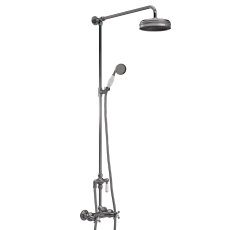 Hudson Reed Thermostatic Bar Shower Mixer with Shower Kit and Fixed Head - Brushed Pewter