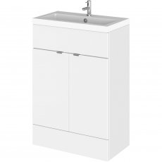Hudson Reed Fusion Floor Standing Vanity Unit with Basin 600mm Wide - Gloss White