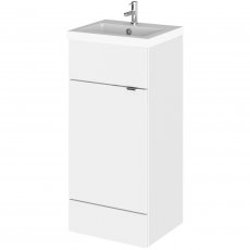 Hudson Reed Fusion Floor Standing Vanity Unit with Basin 400mm Wide - Gloss White