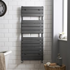 Hudson Reed Piazza Designer Heated Towel Rail 1213mm H x 500mm W - Anthracite