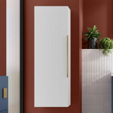 Hudson Reed Fluted 400mm Wall Hung 1-Door Tall Storage Unit