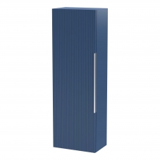 Hudson Reed Fluted Wall Hung Tall Storage Unit 400mm Wide - Satin Blue
