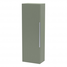 Hudson Reed Fluted Wall Hung Tall Storage Unit 400mm Wide - Satin Green