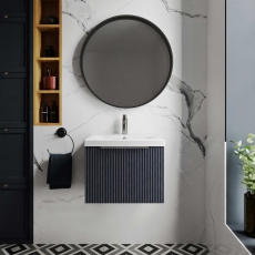 Hudson Reed Fluted 500mm 1-Drawer Wall Hung Vanity Unit