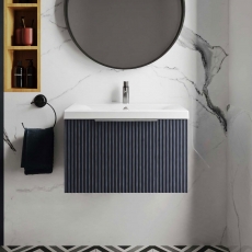 Hudson Reed Fluted 600mm 1-Drawer Wall Hung Vanity Unit