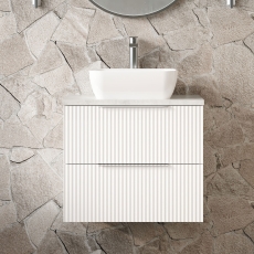 Hudson Reed Fluted 600mm 2-Drawer Wall Hung Vanity Unit with Countertop