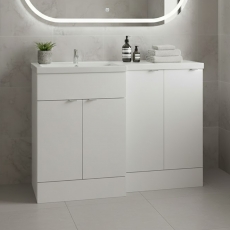 Hudson Reed Fusion L-Shaped 1200mm 4-Door Floor Standing Vanity Unit