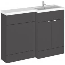 Hudson Reed Fusion RH Combination Unit with 600mm WC Unit - 1200mm Wide - Gloss Grey