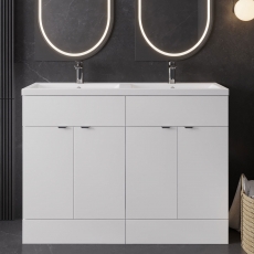 Hudson Reed Fusion Twin 1200mm 4-Door Floor Standing Vanity Unit