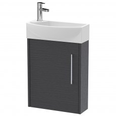 Hudson Reed Juno Compact RH Wall Hung Vanity Unit and Basin 440mm Wide - Graphite Grey