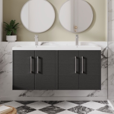 Hudson Reed Juno Twin 1200mm 4-Door Wall Hung Vanity Unit