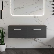 Hudson Reed Juno Twin 1200mm 2-Drawer Wall Hung Vanity Unit with Countertop