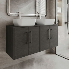 Hudson Reed Juno Twin 1200mm 4-Door Wall Hung Vanity Unit with Countertop