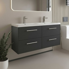 Hudson Reed Juno Twin 1200mm 4-Drawer Wall Hung Vanity Unit