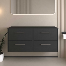 Hudson Reed Juno Twin 1200mm 4-Drawer Wall Hung Vanity Unit with Countertop