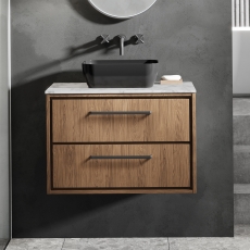 Hudson Reed Lille 800mm 2-Drawer Wall Hung Vanity Unit with Countertop