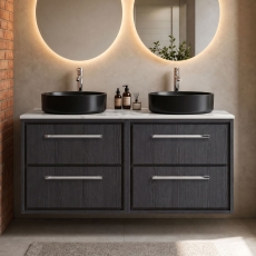 Hudson Reed Lille 1200mm 4-Drawer Wall Hung Vanity Unit with Countertop