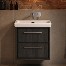 Hudson Reed Lille 600mm 2-Drawer Wall Hung Vanity Unit with Fireclay Basin