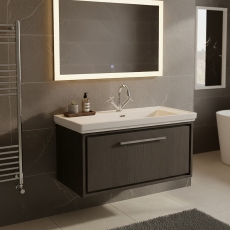 Hudson Reed Lille 800mm 1-Drawer Wall Hung Vanity Unit with Fireclay Basin