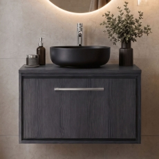 Hudson Reed Lille 800mm 1-Drawer Wall Hung Vanity Unit with Countertop