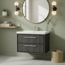 Hudson Reed Lille 800mm 2-Drawer Wall Hung Vanity Unit with Ceramic Basin